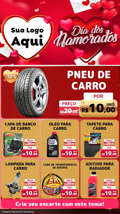 Modelo de Rede Social para Stories com o tema Dia Dos Namorados para Auto peças