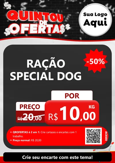 Modelo de Cartaz para Cartaz A4 Vertical com o tema Quintou de Ofertas para Pet Shop