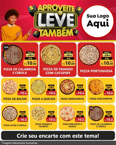 Modelo de Rede Social para Feed Instagram com o tema Aproveite e Leve Também para Pizzaria