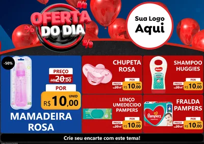 Modelo de Encarte para Encarte A4 Horizontal com o tema Oferta do Dia para Bebês