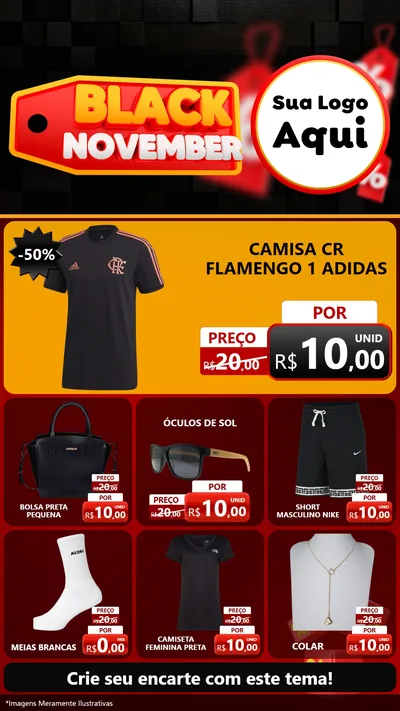 Modelo de Rede Social para Stories com o tema Black November para Roupas e acessórios