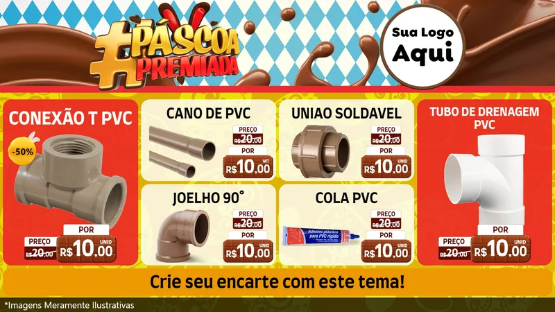 Modelo de TV para TV Horizontal com o tema Páscoa Premiada para Tubos e conexões
