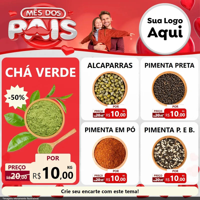 Modelo de Rede Social para Feed Facebook com o tema Mês dos Pais para Produtos Naturais