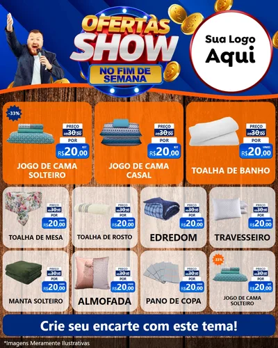 Modelo de Rede Social para Feed Instagram com o tema Ofertas Show No Fim De Semana para Cama, Mesa e Banho