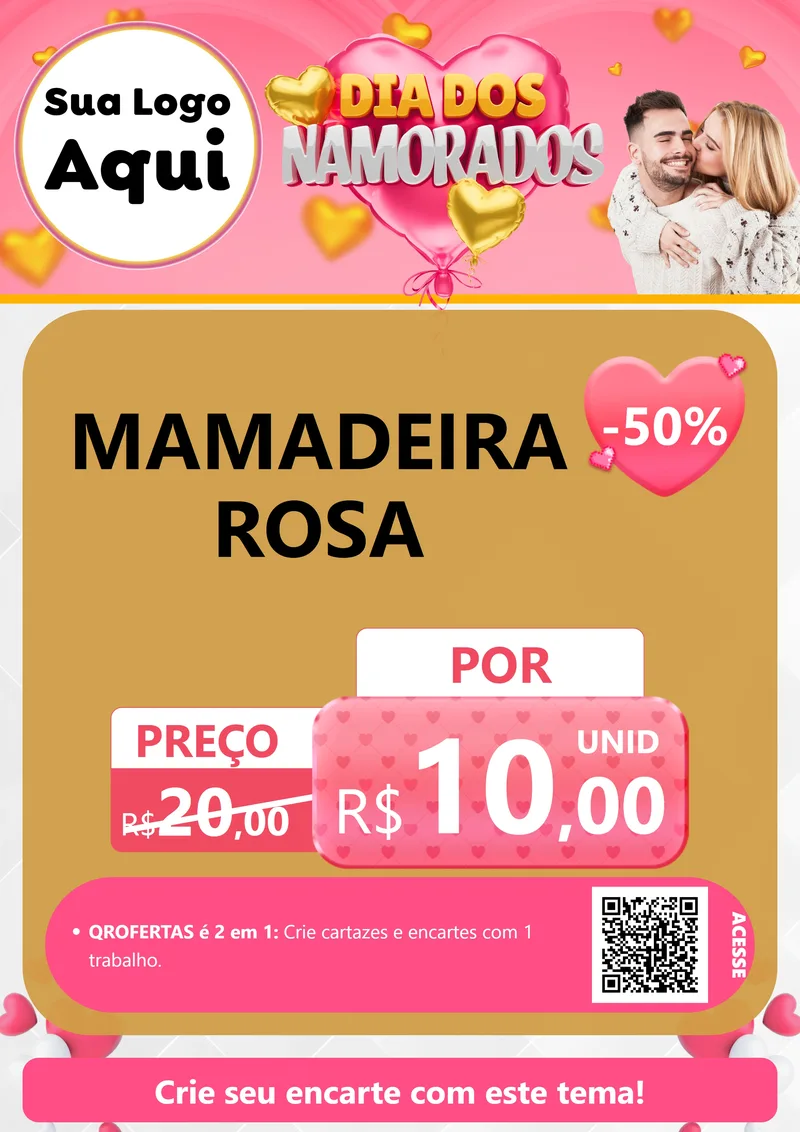 Modelo de Cartaz para Cartaz A4 Vertical com o tema Dia dos Namorados para Bebês
