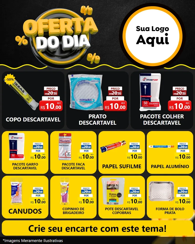 Modelo de Rede Social para Feed Instagram com o tema Oferta Do Dia para Embalagens