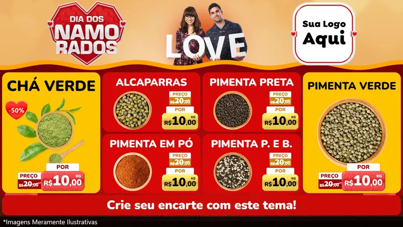 Modelo de TV para TV Horizontal com o tema Dia dos Namorados para Produtos Naturais