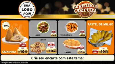 Modelo de TV para TV Horizontal com o tema Réveillon de Ofertas para Salgadaria