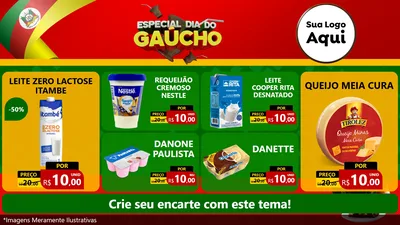 Modelo de TV para TV Horizontal com o tema Especial Dia do Gaúcho para Frios e Laticínios