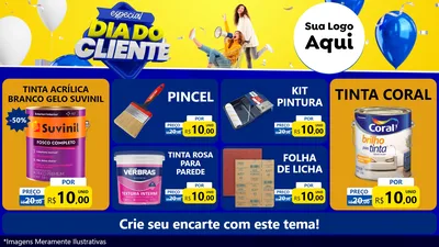 Modelo de TV para TV Horizontal com o tema Especial Dia do Cliente para Tintas e Ferramentas