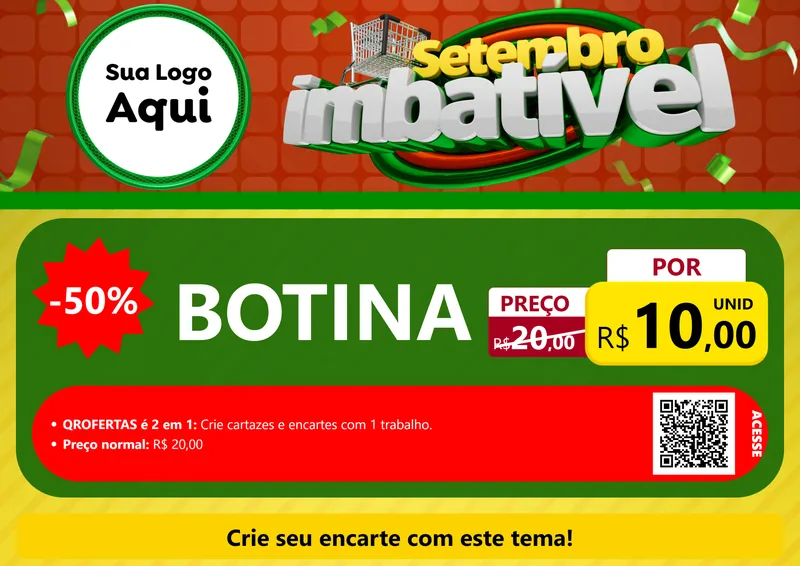 Modelo de Cartaz para Cartaz A4 Horizontal com o tema Setembro Imbatível para Agropecuária