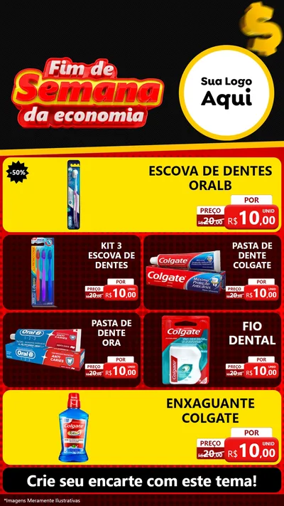 Modelo de TV para TV Vertical com o tema Fim de Semana da Economia para Higiene Pessoal