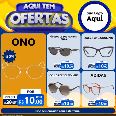Modelo de Rede Social para Feed Facebook com o tema Aqui Tem Ofertas para Óticas