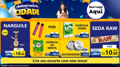 Modelo de TV para TV Horizontal com o tema Aniversário da Cidade para Tabacaria