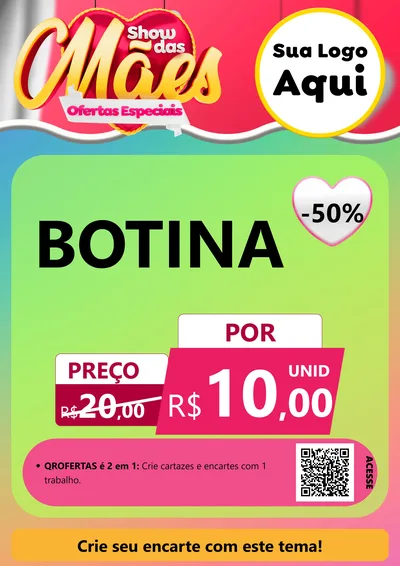 Modelo de Cartaz para Cartaz A4 Vertical com o tema Show das Mães - Ofertas Especiais para Agropecuária