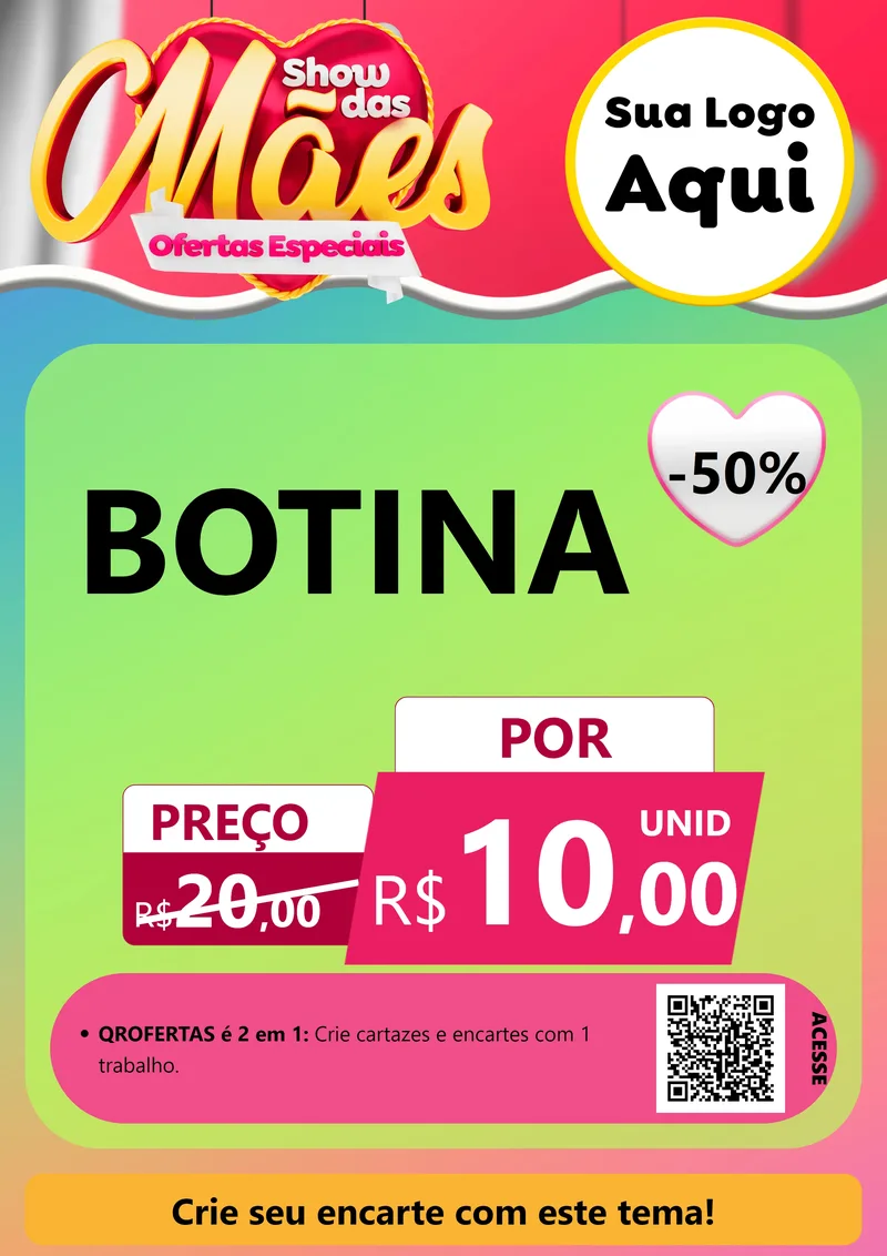 Modelo de Cartaz para Cartaz A4 Vertical com o tema Show das Mães - Ofertas Especiais para Agropecuária
