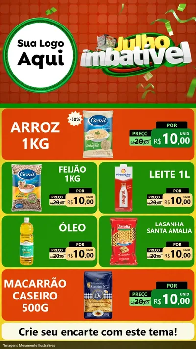 Modelo de TV para TV Vertical com o tema Julho Imbatível para Supermercado