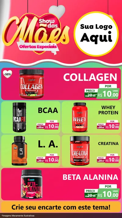 Modelo de TV para TV Vertical com o tema Show das Mães - Ofertas Especiais para Suplementos alimentares