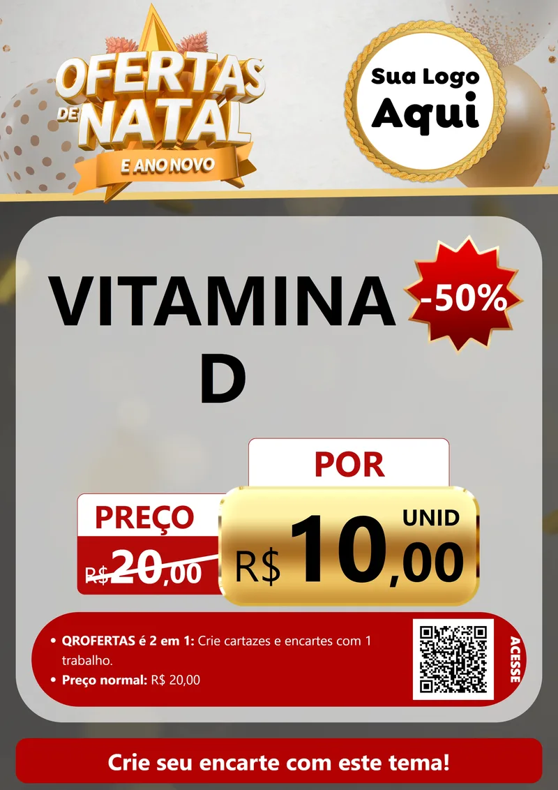 Modelo de Cartaz para Cartaz A4 Vertical com o tema Ofertas De Natal E Ano Novo para Farmácia