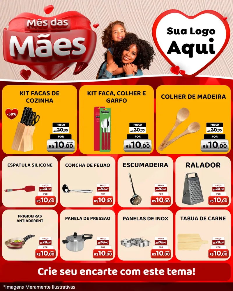 Modelo de Rede Social para Feed Instagram com o tema Mês das Mães para Utilidades Domésticas