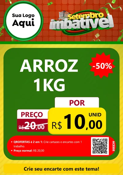 Modelo de Cartaz para Cartaz A4 Vertical com o tema Setembro Imbatível para Supermercado