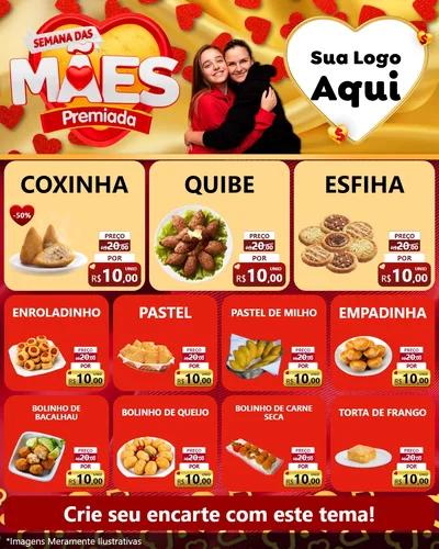 Modelo de Rede Social para Feed Instagram com o tema Semana das Mães Premiada para Salgadaria