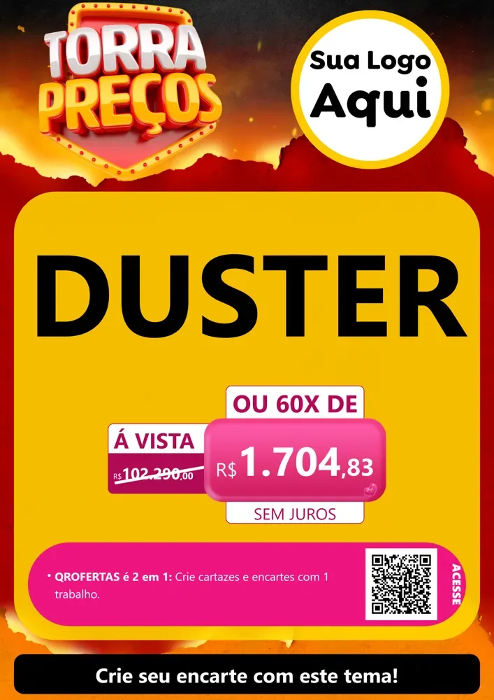 Modelo de Cartaz para Cartaz A4 Vertical com o tema Torra Preços para Concessionaria de Carros
