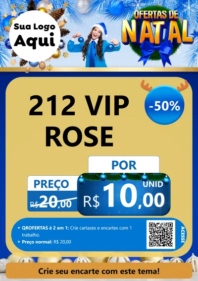 Modelo de Cartaz para Cartaz A4 Vertical com o tema Ofertas de Natal para Perfumes