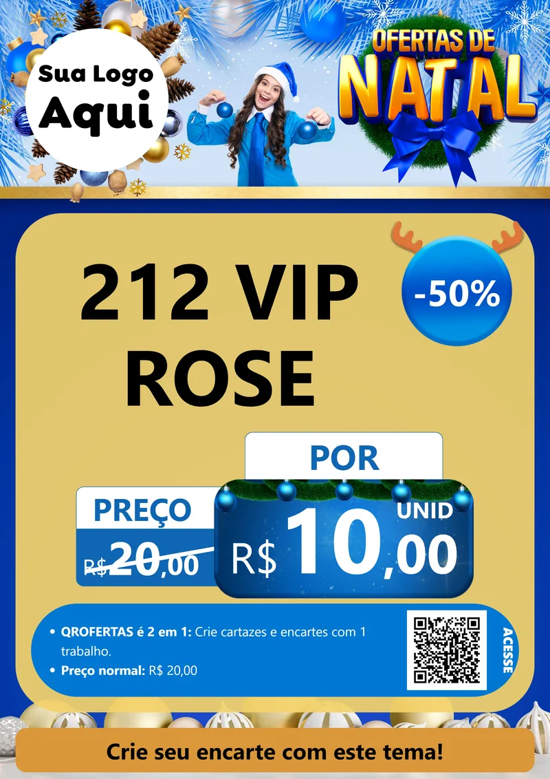 Modelo de Cartaz para Cartaz A4 Vertical com o tema Ofertas de Natal para Perfumes