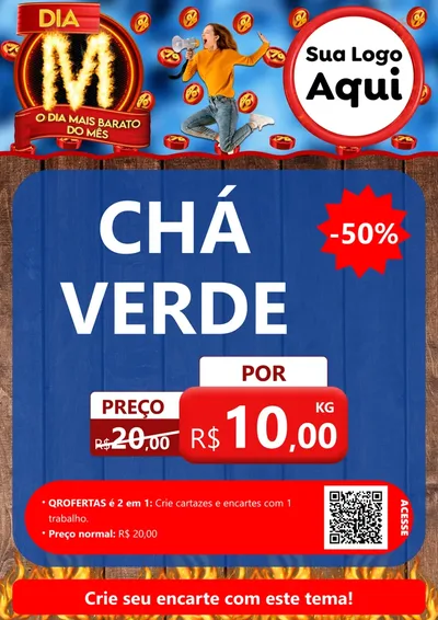 Modelo de Cartaz para Cartaz A4 Vertical com o tema Dia M - O Dia Mais Barato Do Mês para Produtos Naturais