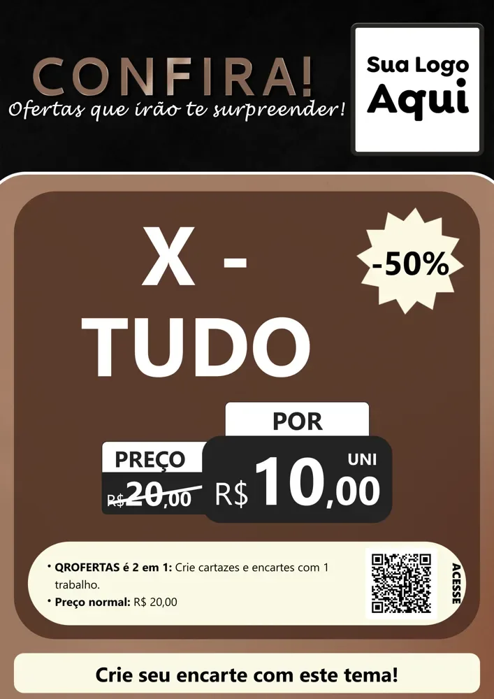 Modelo de Cartaz para Cartaz A4 Vertical com o tema Confira! Ofertas que irão te surpreender! para Hamburgueria