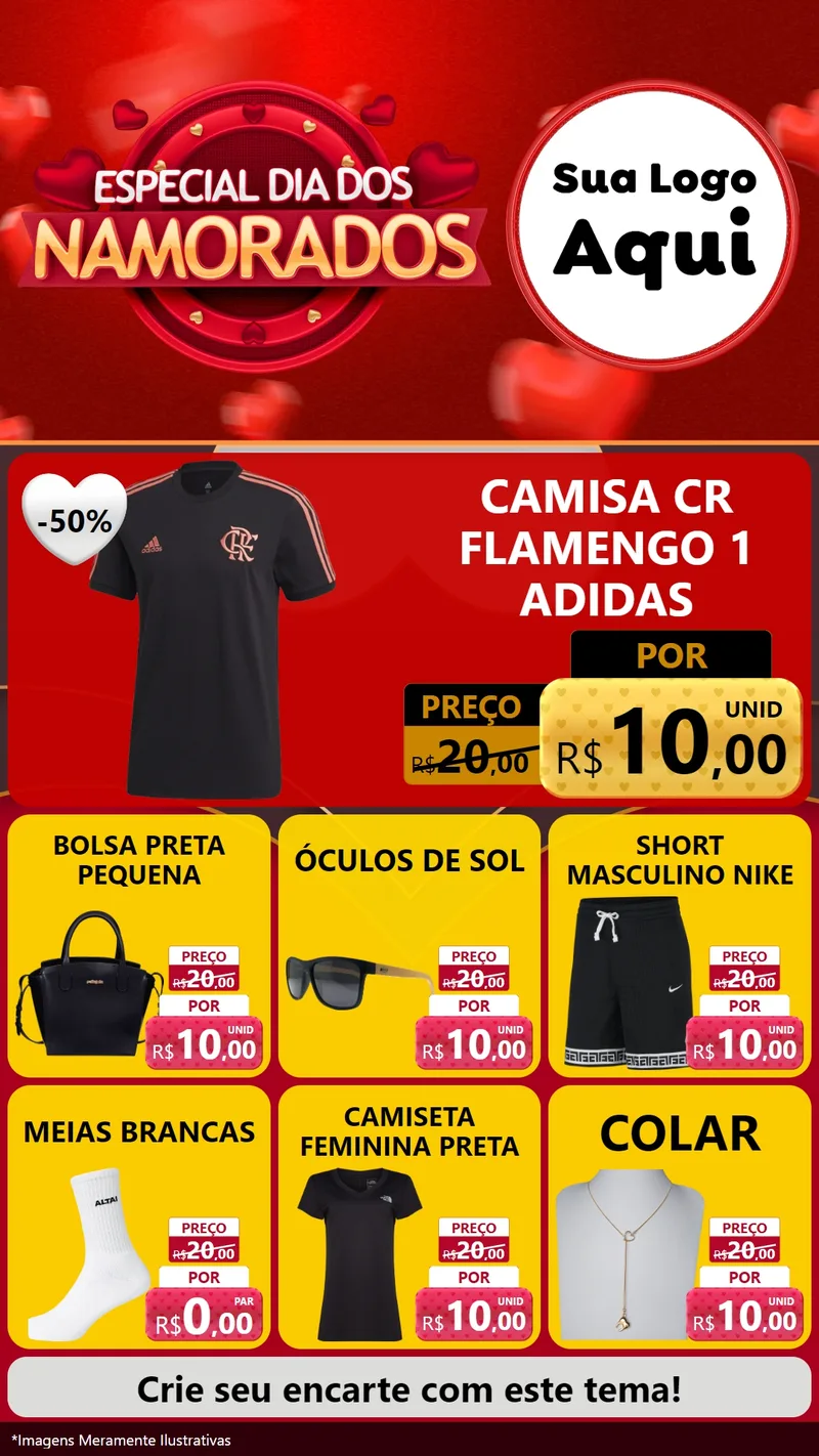Modelo de Rede Social para Stories com o tema Especial Dia Dos Namorados para Roupas e acessórios