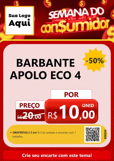Modelo de Cartaz para Cartaz A4 Vertical com o tema Semana do Consumidor para Armarinho e Aviamentos