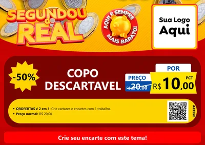 Modelo de Cartaz para Cartaz A4 Horizontal com o tema Segundou do Real para Embalagens