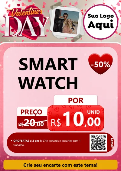 Modelo de Cartaz para Cartaz A4 Vertical com o tema Valentine's Day para Informática