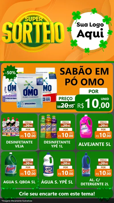 Modelo de Rede Social para Stories com o tema Super Sorteio para Produtos de Limpeza