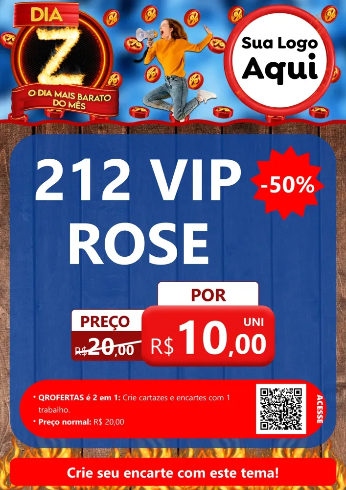 Modelo de Cartaz para Cartaz A4 Vertical com o tema Dia Z - O Dia Mais Barato Do Mês para Perfumes