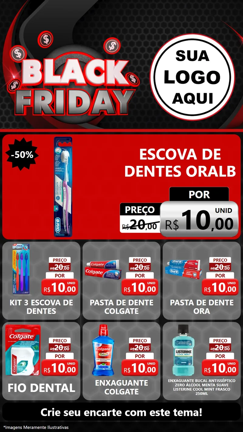 Modelo de Rede Social para Stories com o tema Black Friday para Higiene Pessoal