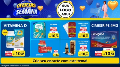 Modelo de TV para TV Horizontal com o tema Ofertas de Fim de Semana para Farmácia