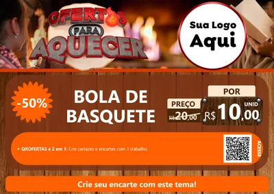 Modelo de Cartaz para Cartaz A4 Horizontal com o tema Ofertas Para Aquecer para Artigos Esportivos