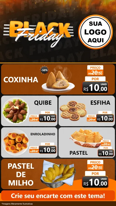 Modelo de TV para TV Vertical com o tema Black Friday para Salgadaria