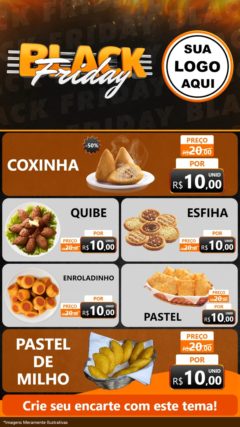 Modelo de TV para TV Vertical com o tema Black Friday para Salgadaria