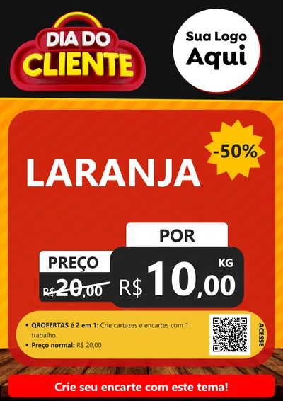 Modelo de Cartaz para Cartaz A4 Vertical com o tema Dia do Cliente para Hortifrúti