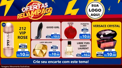 Modelo de TV para TV Horizontal com o tema Ofertas Relâmpago para Perfumes