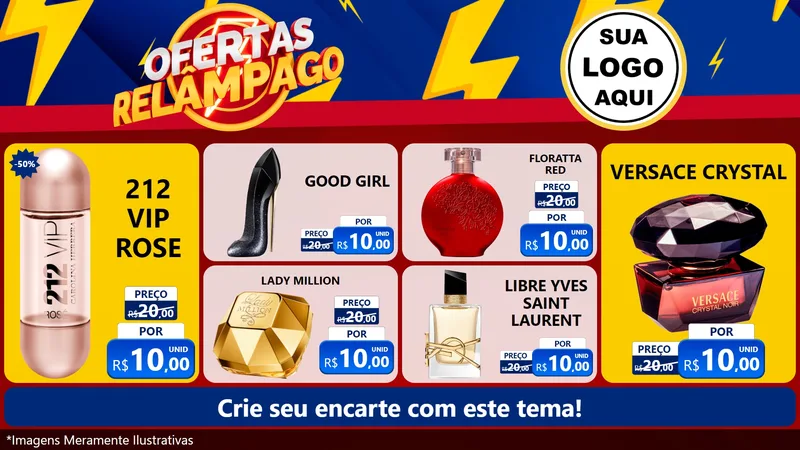 Modelo de TV para TV Horizontal com o tema Ofertas Relâmpago para Perfumes