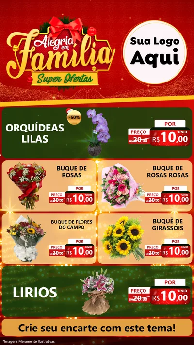 Modelo de TV para TV Vertical com o tema Alegria em Família Super Ofertas - Natal para Floricultura e jardim