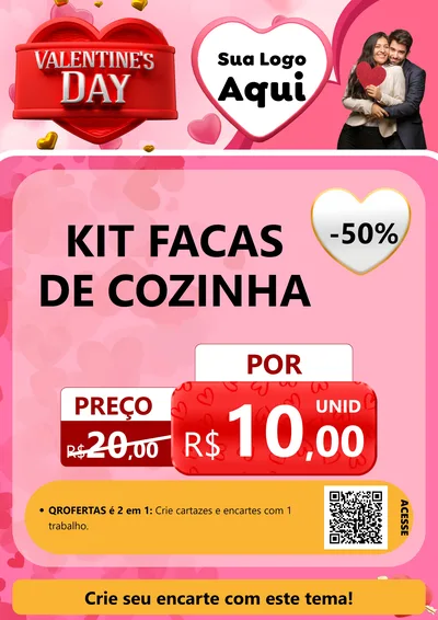 Modelo de Cartaz para Cartaz A4 Vertical com o tema Valentine's Day para Utilidades Domésticas