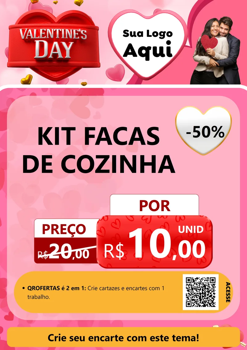 Modelo de Cartaz para Cartaz A4 Vertical com o tema Valentine's Day para Utilidades Domésticas
