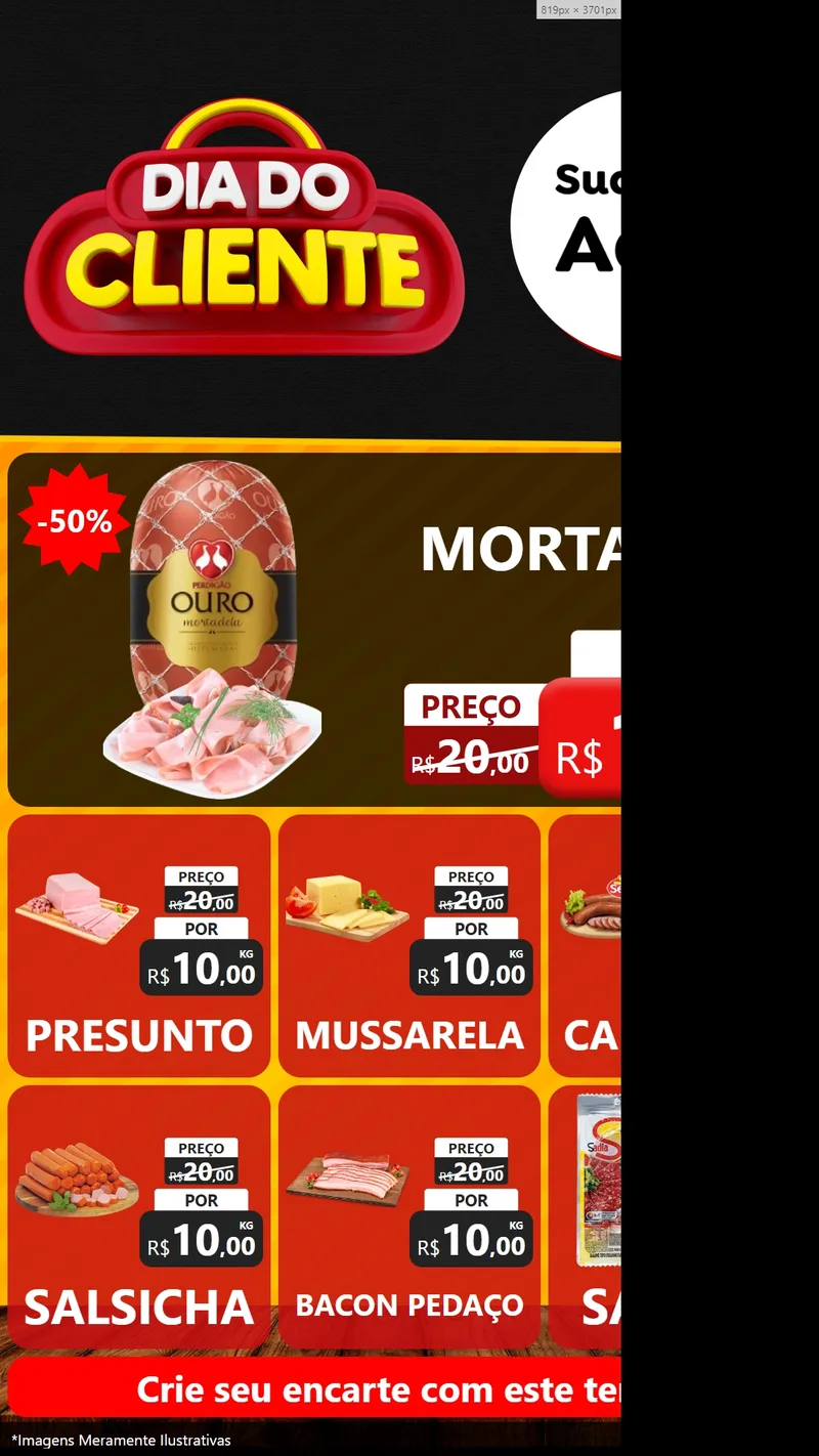 Modelo de Rede Social para Stories com o tema Dia do Cliente para Frios e Laticínios