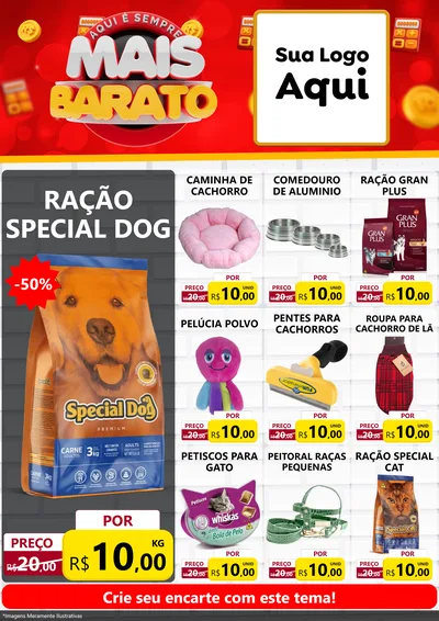 Modelo de Encarte para Encarte A4 Vertical com o tema Mais Barato para Pet Shop